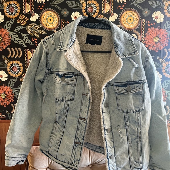 Banana Republic Light Blue Sherpa-Lined Jacket - Picture 2 of 8